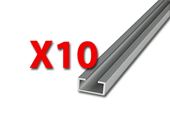faac kit profil en aluminium 10pcs de 2,5m xs30 105537