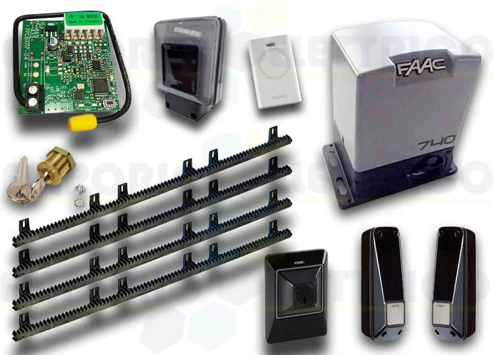 faac kit automatisation delta2 kit safe + 4 mt crémaillère nyl emp1056303445crem